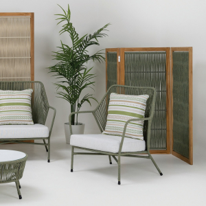 Кресло плетеное с подушками RosaDesign Amalfi алюминий, роуп, олефин пустынный микс, белый Фото 10