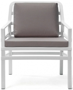 Кресло пластиковое с подушками Nardi Aria стеклопластик, акрил белый, серый Фото 1
