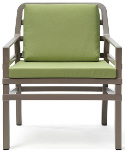 Кресло пластиковое с подушками Nardi Aria стеклопластик, акрил тортора, лайм Фото 1