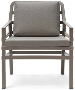 Кресло пластиковое с подушками Nardi Aria стеклопластик, Sunbrella тортора, серый Sunbrella Фото 1