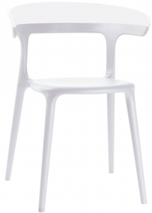 Кресло пластиковое PAPATYA Luna стеклопластик, поликарбонат белый Фото 1