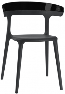 Кресло пластиковое PAPATYA Luna стеклопластик, поликарбонат черный Фото 1