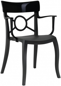 Кресло пластиковое PAPATYA Opera-K стеклопластик, поликарбонат черный Фото 1