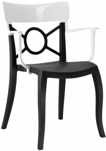 Кресло пластиковое PAPATYA Opera-K стеклопластик, поликарбонат черный, белый Фото 1