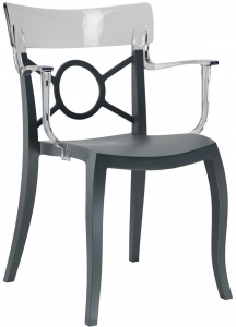 Кресло пластиковое PAPATYA Opera-K стеклопластик, поликарбонат антрацит, прозрачный Фото 1
