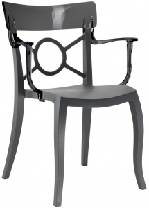 Кресло пластиковое PAPATYA Opera-K стеклопластик, поликарбонат анрацит, дымчатый Фото 1