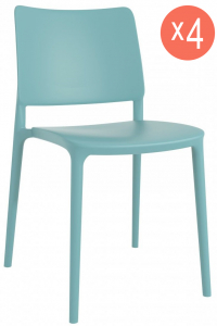 Комплект пластиковых стульев PAPATYA Joy-S Set 4 стеклопластик голубой Фото 1