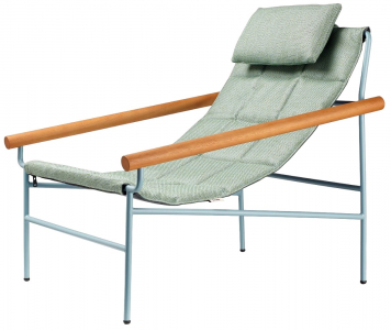 Кресло лаунж металлическое с подушкой Scab Design Dress Code Glam Outdoor сталь, ироко, ткань sunbrella голубой Фото 1