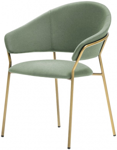 Кресло с обивкой PEDRALI Jazz сталь, ткань золотистый, зеленый Фото 1