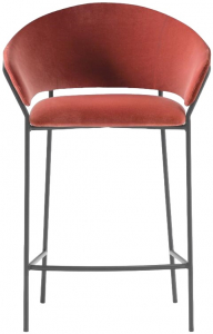 Кресло полубарное с обивкой PEDRALI Jazz сталь, ткань черный, красный Фото 1