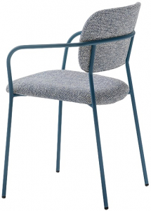 Кресло с обивкой PEDRALI Jazz сталь, ткань синий, бело-голубой Фото 1
