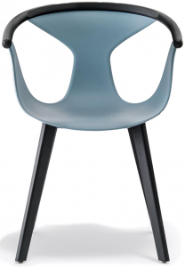 Кресло пластиковое PEDRALI Fox сталь, ясень, стеклопластик беленый ясень, голубой Фото 1