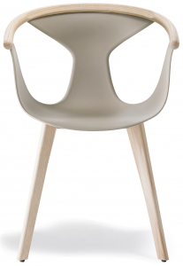 Кресло пластиковое PEDRALI Fox сталь, ясень, стеклопластик беленый ясень, песочный Фото 1