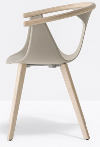 Кресло пластиковое PEDRALI Fox сталь, ясень, стеклопластик беленый ясень, песочный Фото 5