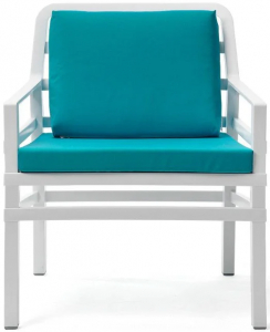 Кресло пластиковое с подушками Nardi Aria стеклопластик, акрил белый, сардиния Фото 1