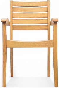 Кресло деревянное с подушкой WArt Stock ироко, ткань Etisilk натуральный, зеленый Фото 4