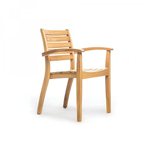 Кресло деревянное с подушкой WArt Stock ироко, ткань Etisilk натуральный, зеленый Фото 2
