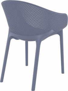 Комплект пластиковой мебели Siesta Contract Sky Folding 60 Pro сталь, стеклопластик темно-серый Фото 11