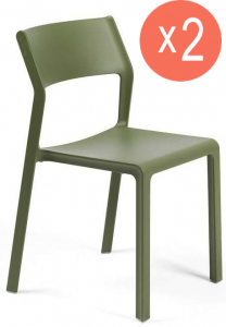 Комплект пластиковых стульев Nardi Trill Bistrot Set 2 стеклопластик агава Фото 1