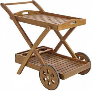 Столик деревянный сервировочный Garden Relax Noemi Trolley акация коричневый Фото 1