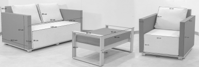 Комплект лаунж мебели Tagliamento Gio алюминий, phifer, ткань Фото 2