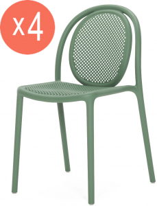 Комплект пластиковых стульев PEDRALI Remind Set 4 стеклопластик зеленый Фото 1