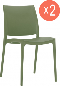 Комплект пластиковых стульев Siesta Contract Maya Set 2 пластик оливковый Фото 1