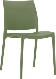 Комплект пластиковых стульев Siesta Contract Maya Set 4 пластик оливковый Фото 7