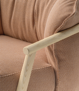 Кресло деревянное с подушкой PEDRALI Lamorisse Lounge ясень, ткань Фото 11