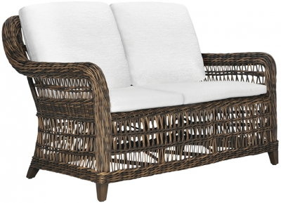 Диван двухместный плетеный с подушками JANUS et Cie Arbor Alta алюминий, искусственный ротанг, акрил коричневый Фото 1