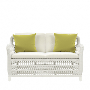 Диван двухместный плетеный с подушками JANUS et Cie Arbor Alta алюминий, искусственный ротанг, акрил белый Фото 4