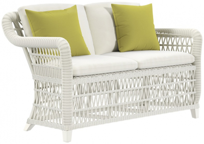 Диван двухместный плетеный с подушками JANUS et Cie Arbor Alta алюминий, искусственный ротанг, акрил белый Фото 1