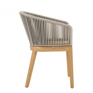 Кресло плетеное с подушкой JANUS et Cie Heron тик, алюминий, роуп, акрил натуральный, песочный Фото 5