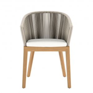 Кресло плетеное с подушкой JANUS et Cie Heron тик, алюминий, роуп, акрил натуральный, песочный Фото 3
