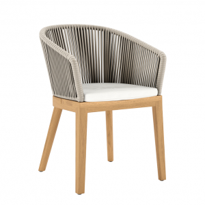 Кресло деревянное плетеное JANUS et Cie Heron тик, алюминий, роуп натуральный, песочный Фото 7