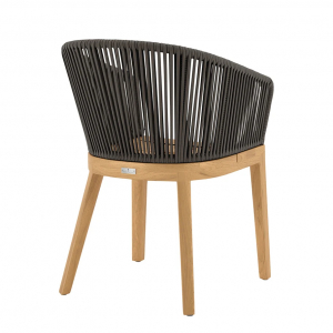 Кресло плетеное с подушкой JANUS et Cie Heron тик, алюминий, роуп, акрил натуральный, ореховый Фото 4
