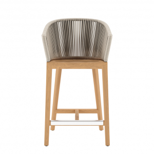 Кресло полубарное деревянное плетеное JANUS et Cie Heron тик, алюминий, роуп натуральный, песочный Фото 4