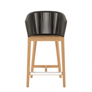 Кресло полубарное деревянное плетеное JANUS et Cie Heron тик, алюминий, роуп натуральный, ореховый Фото 4