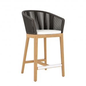 Кресло полубарное деревянное плетеное JANUS et Cie Heron тик, алюминий, роуп натуральный, ореховый Фото 7