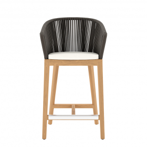 Кресло полубарное деревянное плетеное JANUS et Cie Heron тик, алюминий, роуп натуральный, ореховый Фото 8