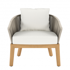 Кресло плетеное с подушками JANUS et Cie Heron тик, алюминий, роуп, акрил натуральный, песочный Фото 4