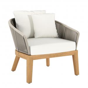 Кресло плетеное с подушками JANUS et Cie Heron тик, алюминий, роуп, акрил натуральный, песочный Фото 7