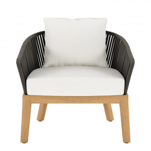 Кресло плетеное с подушками JANUS et Cie Heron тик, алюминий, роуп, акрил натуральный, ореховый Фото 4