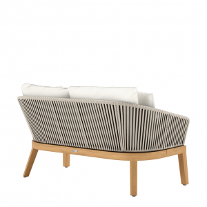 Диван двухместный плетеный с подушками JANUS et Cie Heron тик, алюминий, роуп, акрил натуральный, песочный Фото 5