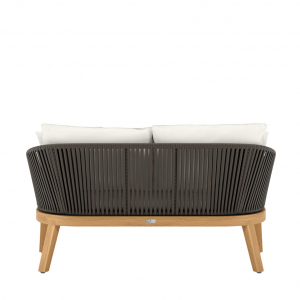 Диван двухместный плетеный с подушками JANUS et Cie Heron тик, алюминий, роуп, акрил натуральный, ореховый Фото 4
