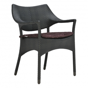 Кресло плетеное JANUS et Cie Amari алюминий, искусственный ротанг лавовый Фото 6