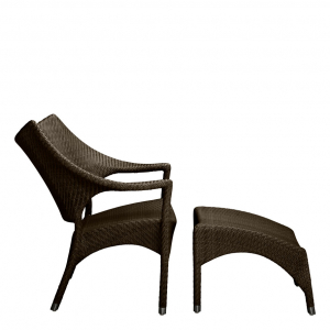 Кресло лаунж плетеное JANUS et Cie Amari алюминий, искусственный ротанг бронзовый Фото 4