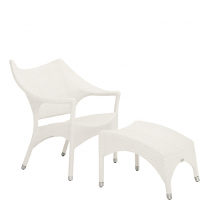 Кресло лаунж плетеное JANUS et Cie Amari алюминий, искусственный ротанг известняковый Фото 6