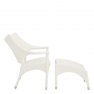 Кресло лаунж плетеное JANUS et Cie Amari алюминий, искусственный ротанг известняковый Фото 7