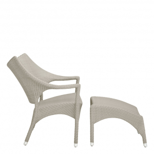 Кресло лаунж плетеное JANUS et Cie Amari алюминий, искусственный ротанг палладиевый саржевый Фото 6